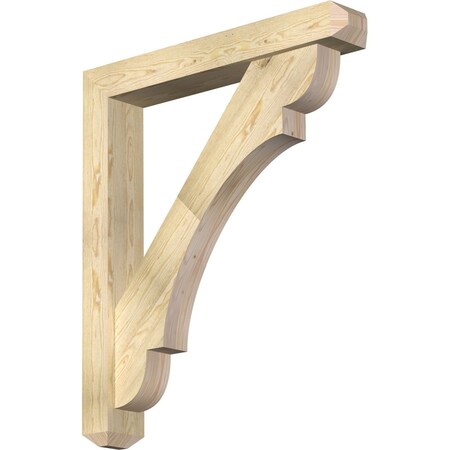 Ekena Millwork Olympic Craftsman Rough Sawn Bracket w/ Offset Brace, Douglas Fir, 6"W x 38"D x 44"H BKT0604X38X44OLY04RDF